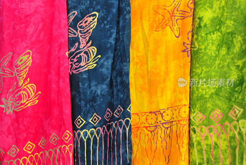 彩色沙滩纱笼，死胡同，圣马丁(法国部分)