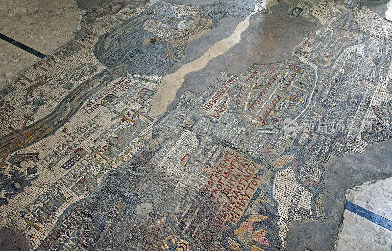 马赛克圣地地图，希腊东正教圣乔治教堂，马达巴，约旦中部
