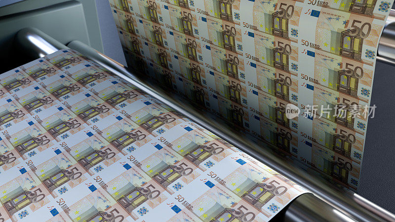 欧元钞票正在印刷