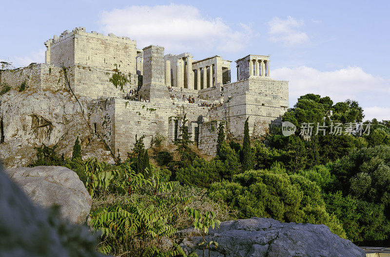 日落时分，希腊雅典，阿略帕古斯山上的卫城遗址
