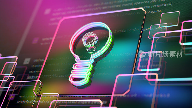 灯泡图标，创意概念