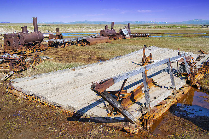 阿拉斯加诺姆附近的老富南扎渡轮的残骸