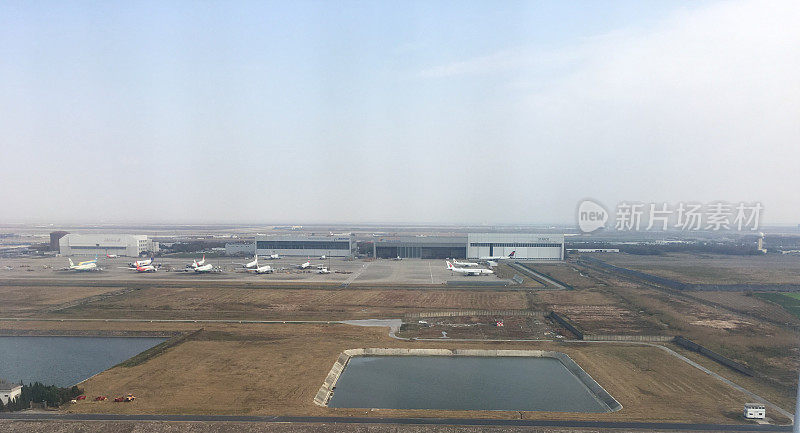 上海浦东机场鸟瞰图，中国