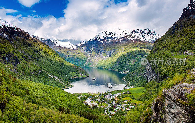 Geiranger峡湾,挪威。