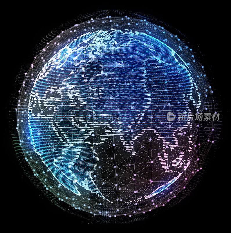 全球电信网络的抽象地图