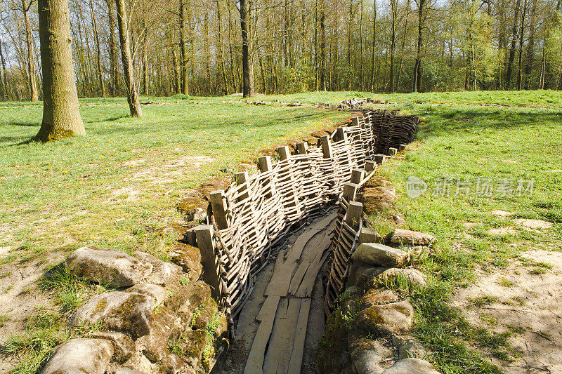 第一次世界大战中的Bayernwald木制战壕