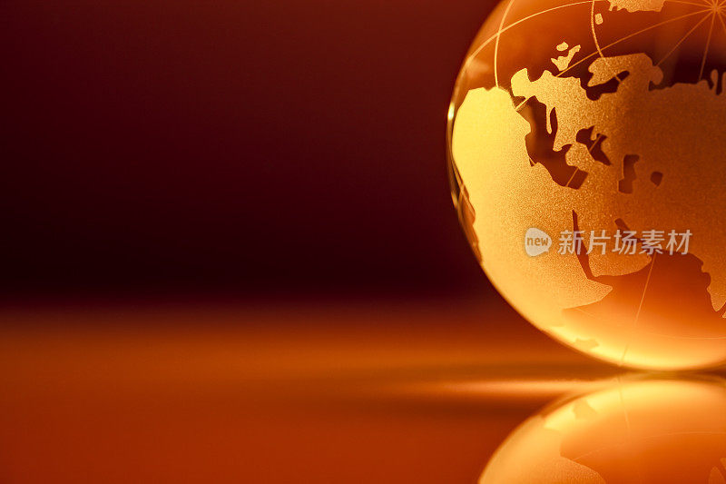 金色玻璃世界地球仪-地球背景全球