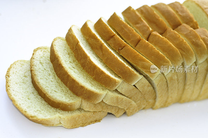 不同类型的面包片。