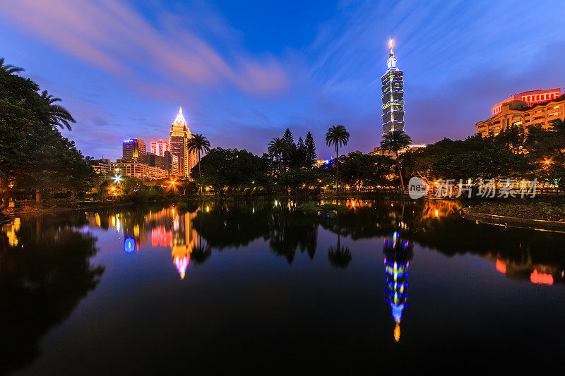 台北101中山纪念堂市景。