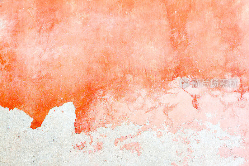 旧西西里墙背景:斑驳的橙色