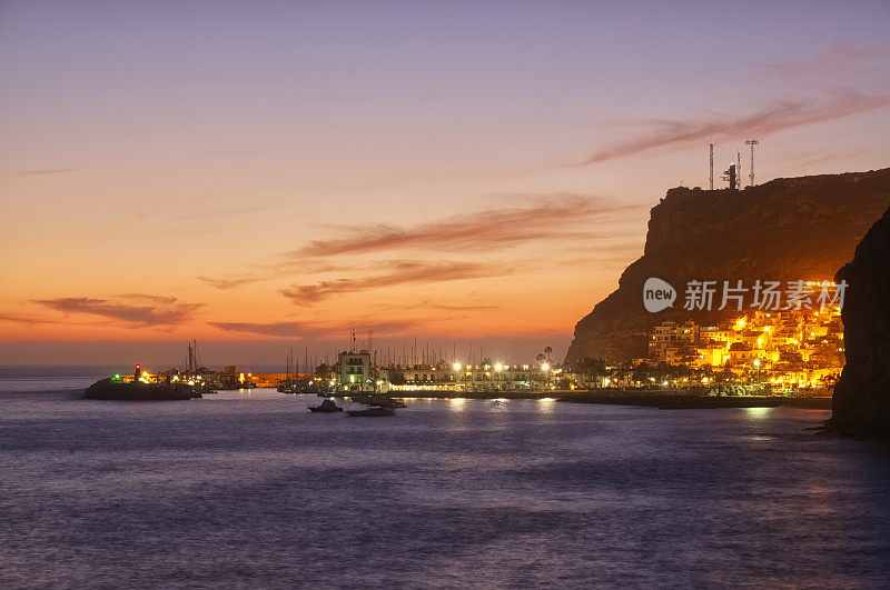 大加那利岛莫根上空的日落