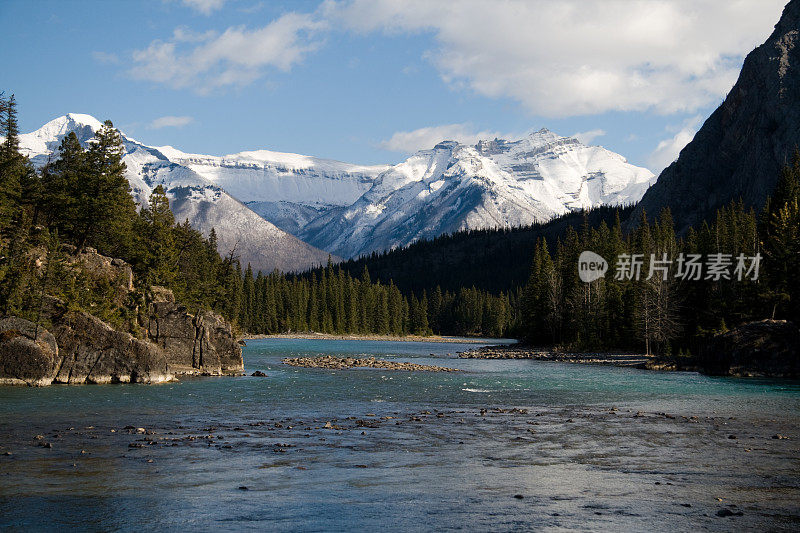 班夫阿尔伯塔，落基山脉和弓河