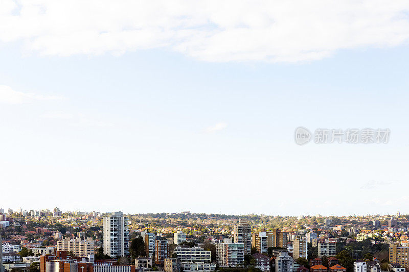 城市，北悉尼澳大利亚，对天空，背景与复制空间