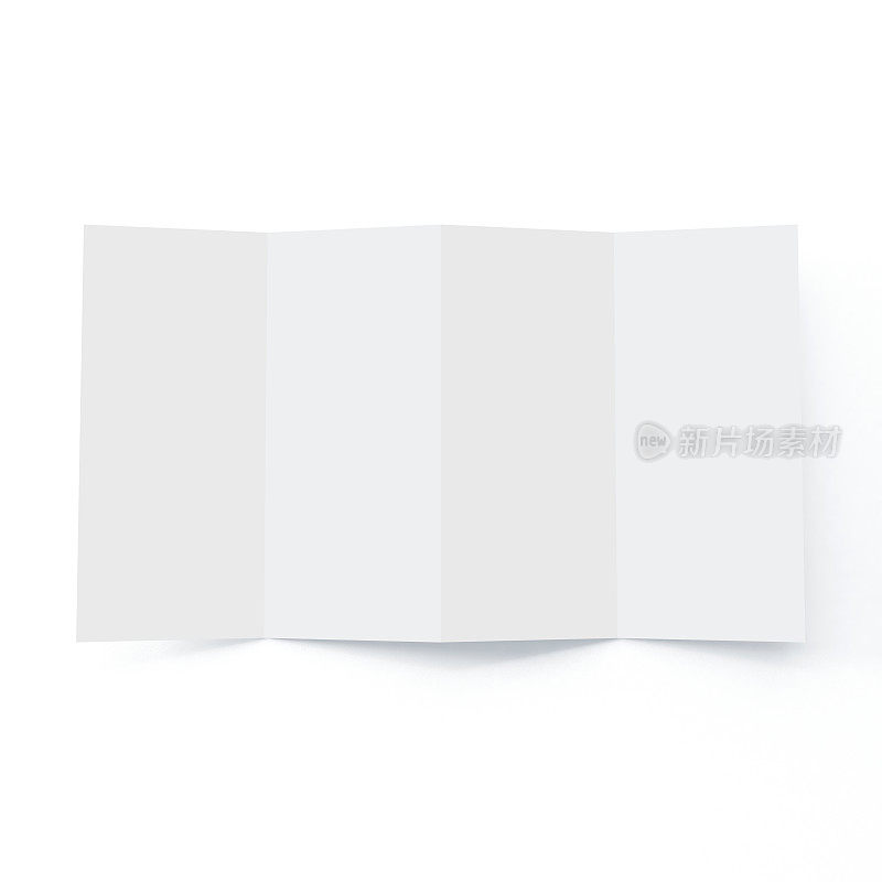 四折小册子模型孤立的白色背景。