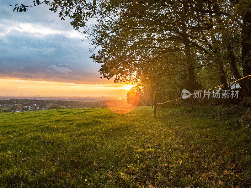 秋日风景中的落日