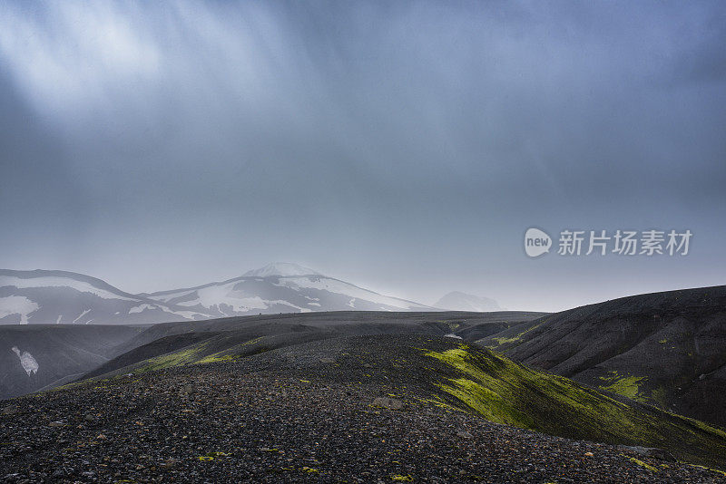 冰岛高地的火山景观