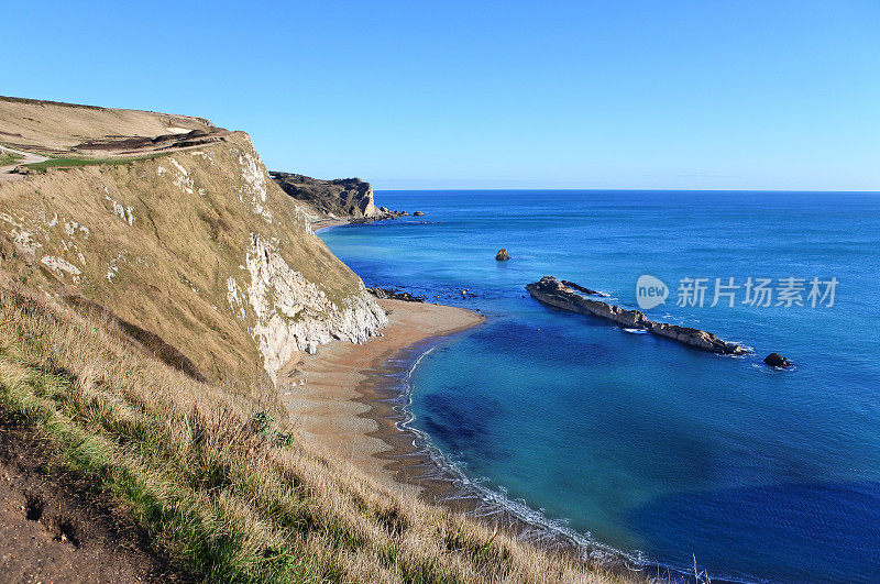 英国多塞特郡的海岸线