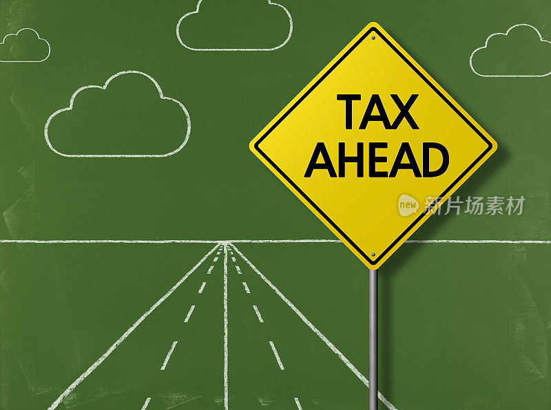 税收提前-商业黑板背景