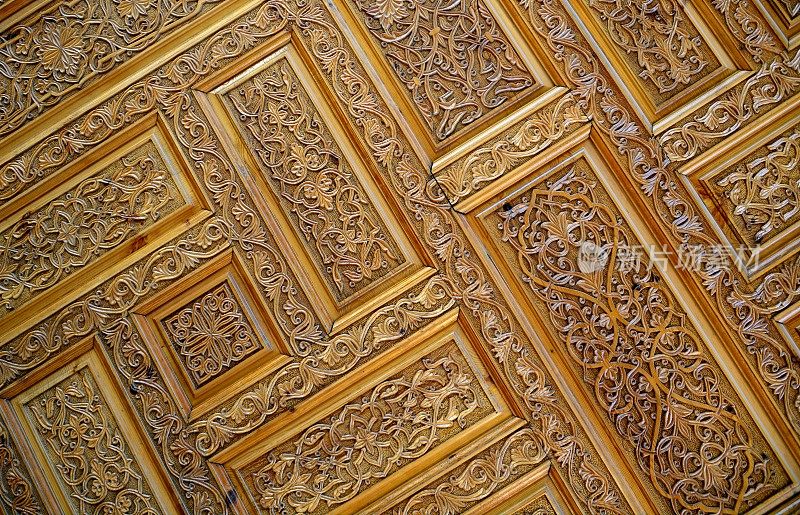 木雕――Hisor堡垒门，塔吉克斯坦