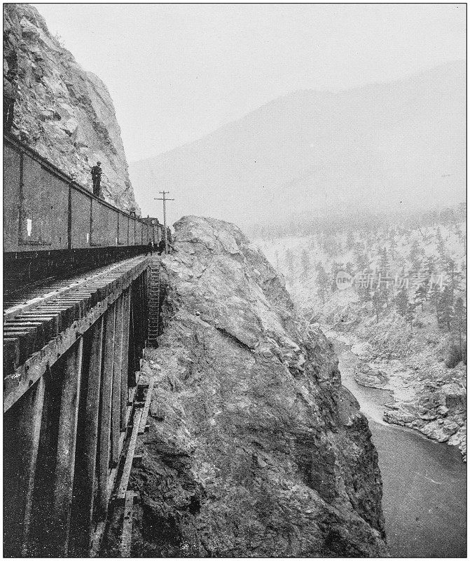 美国著名风景的古老照片:死亡之口，阿尼玛斯峡谷