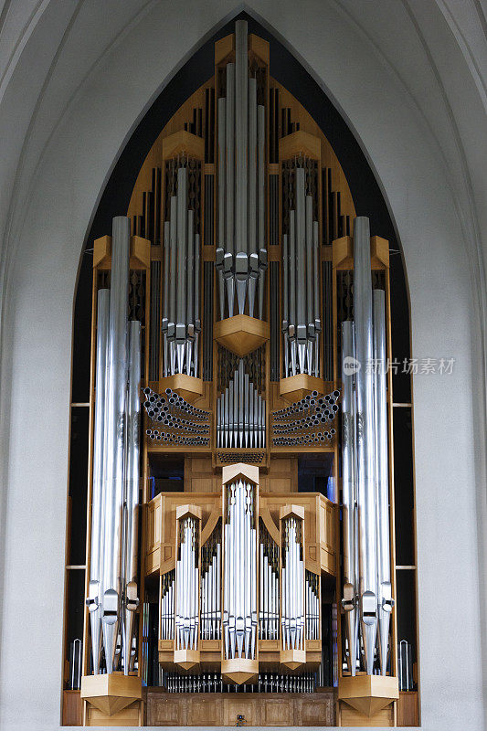 在冰岛雷克雅未克Hallgrímskirkja管风琴