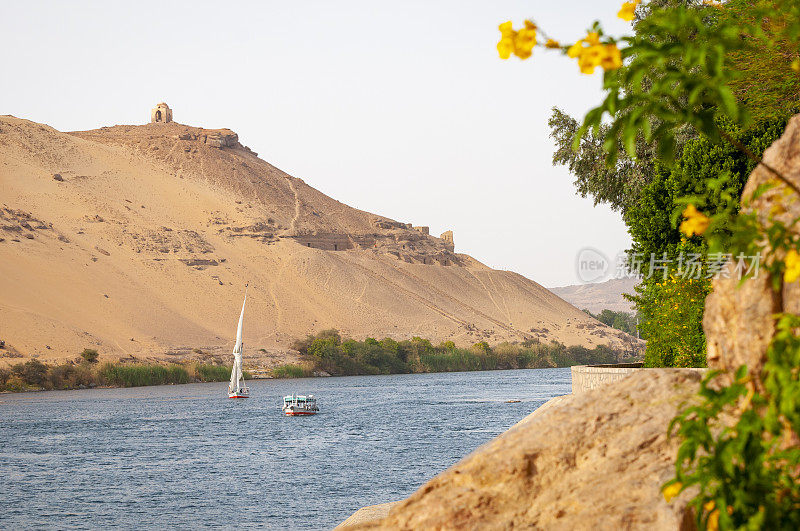 埃及阿斯旺的尼罗河景观