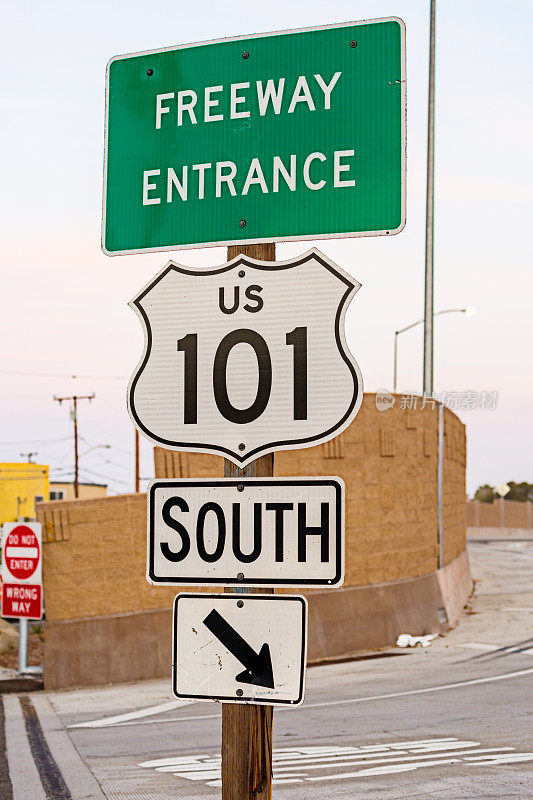 加州101公路的标志