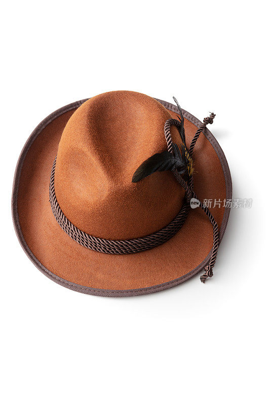 帽子:德国猎人的帽子孤立在白色背景