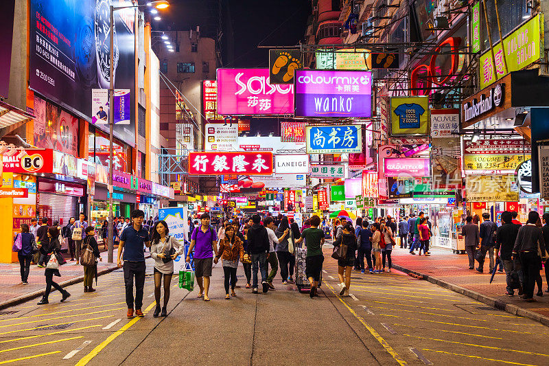 香港旺角步行街