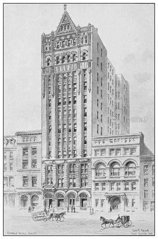 纽约的古董黑白照片:华莱士大厦
