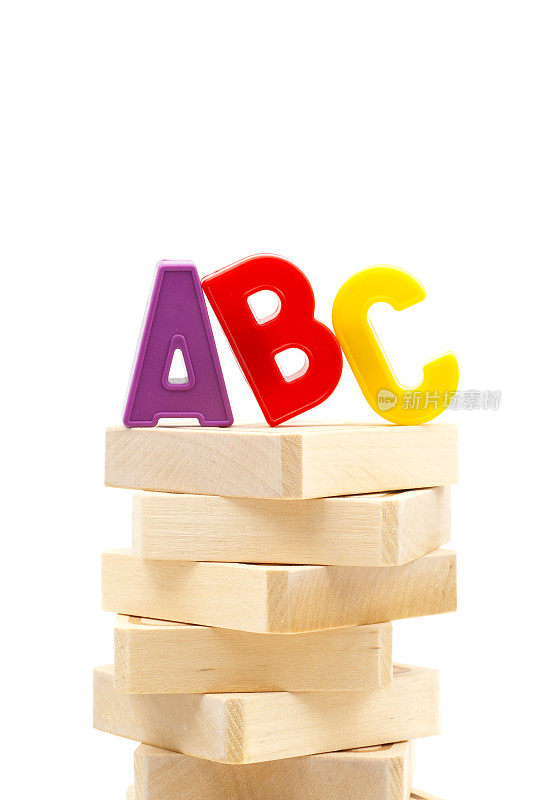 ABC在木块上