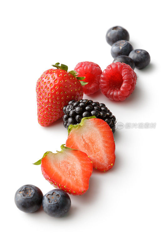 水果:草莓，覆盆子，蓝莓，黑莓和红醋栗