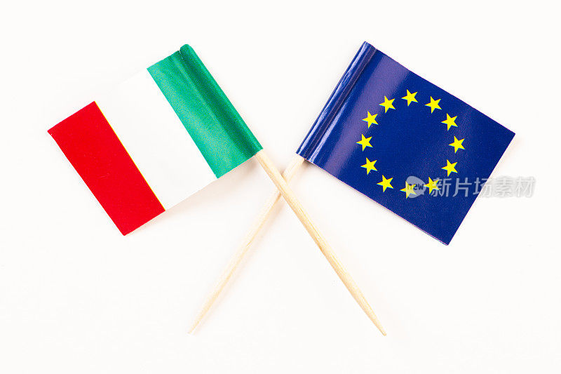 意大利和欧盟国旗