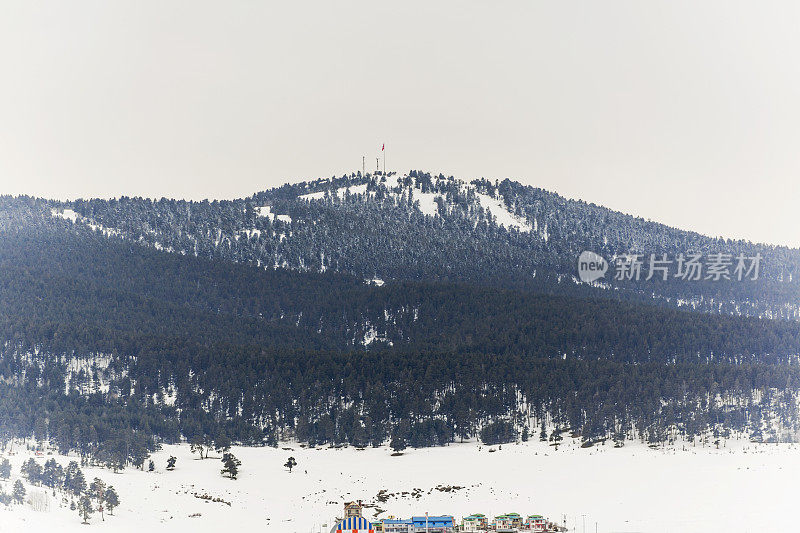 萨里卡米斯酒店地区的滑雪胜地在土耳其卡尔斯