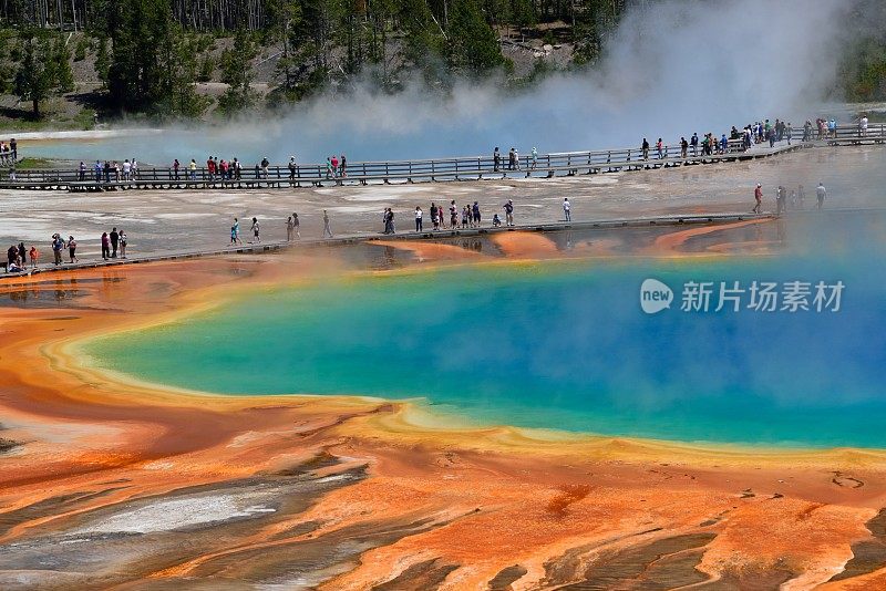 黄石国家公园的大棱柱形温泉