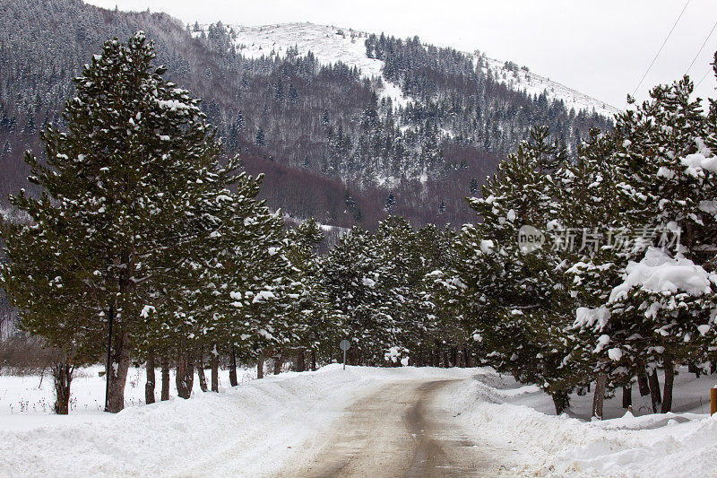 雪下的山路