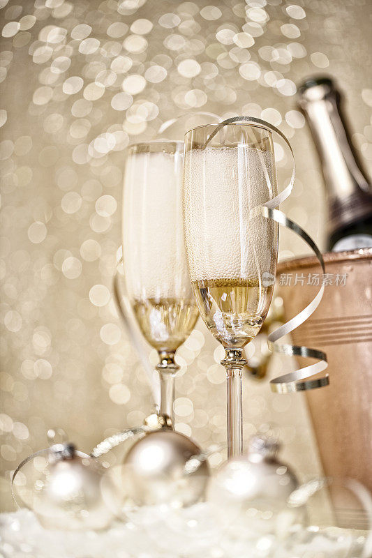 新年庆典和香槟