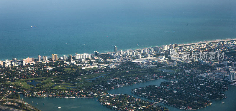 一个路口的迈阿密鸟瞰图