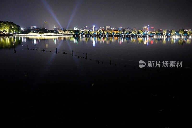 西湖夜景，杭州，浙江省，中国