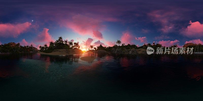 棕榈海滩岛的全景图