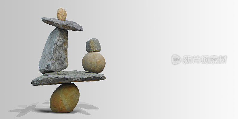 平衡石头的陆地艺术。