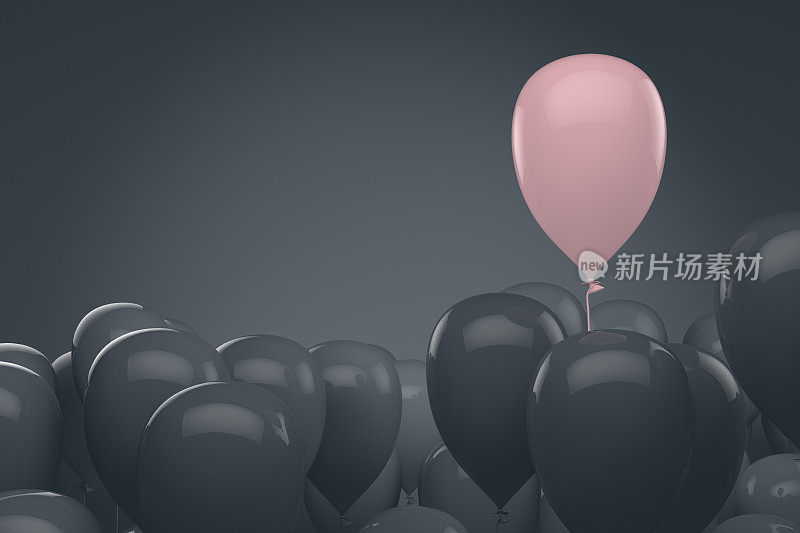 气球，从人群中脱颖而出，领导理念。