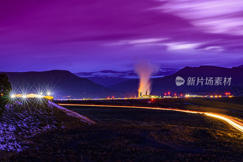 夜景鹰县机场维尔谷喷气机中心