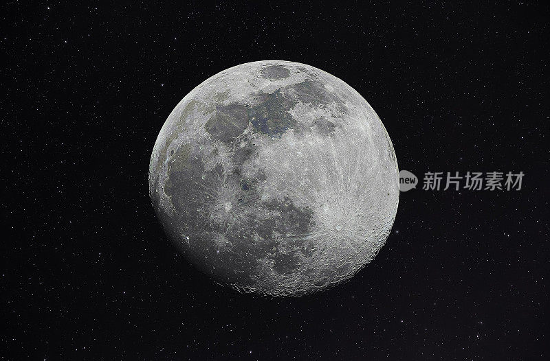 夜间月球的高度详细图像