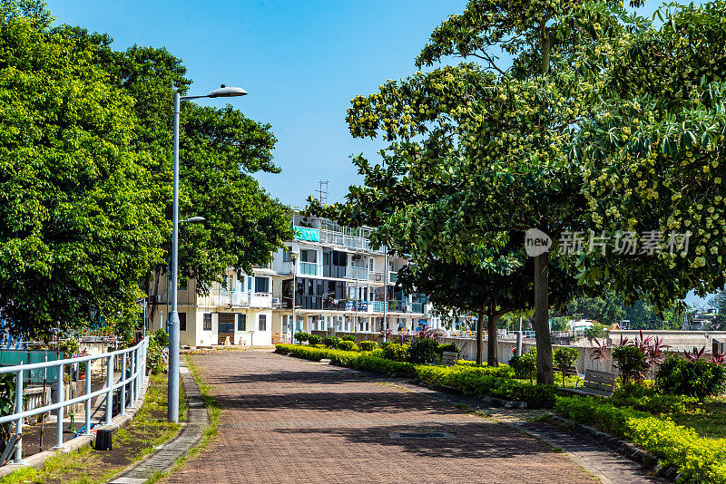 香港坪洲岛的市镇景观