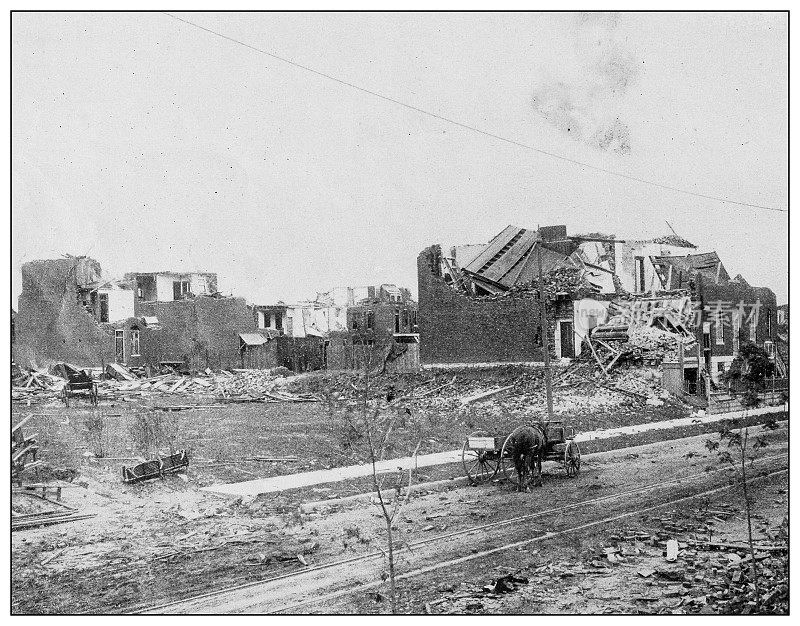 大气旋在圣路易斯的古董照片，1896年5月27日