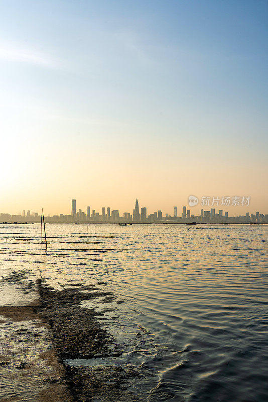 香港流浮山日落海滩