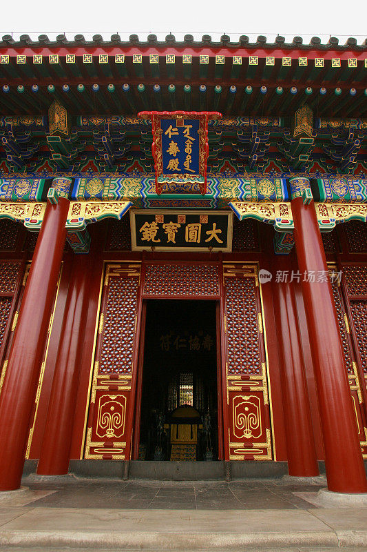 紫禁城的中国宫殿入口