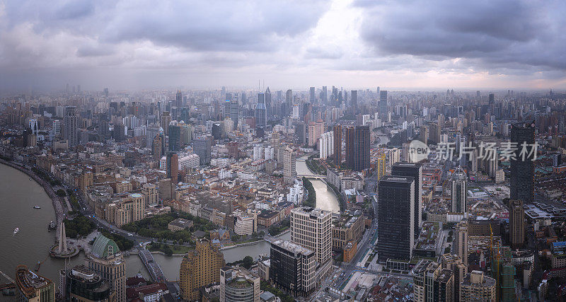 全景上海空中照片中国