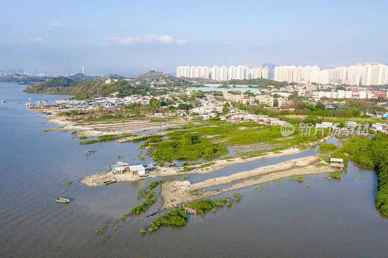 香港流浮山日落泳滩